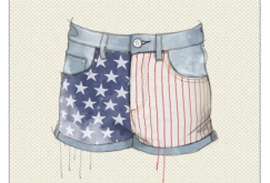 les shorts  non symetriques imprim drapeau USA - photo 2