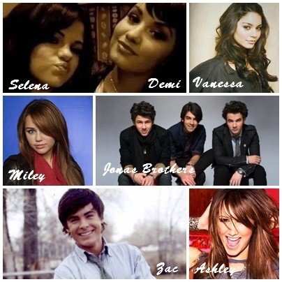 demi,selena,vanessa,miley,jonas brothers,zac,ashley!!