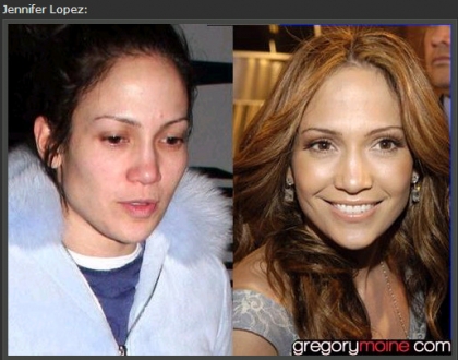 jennifer lopez avant et aprs le maquillage......